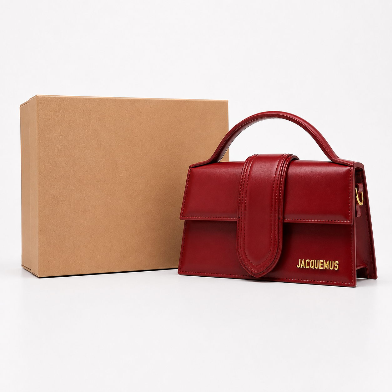 Jacquemus Bambino Top Handle Bag - Wine Leather