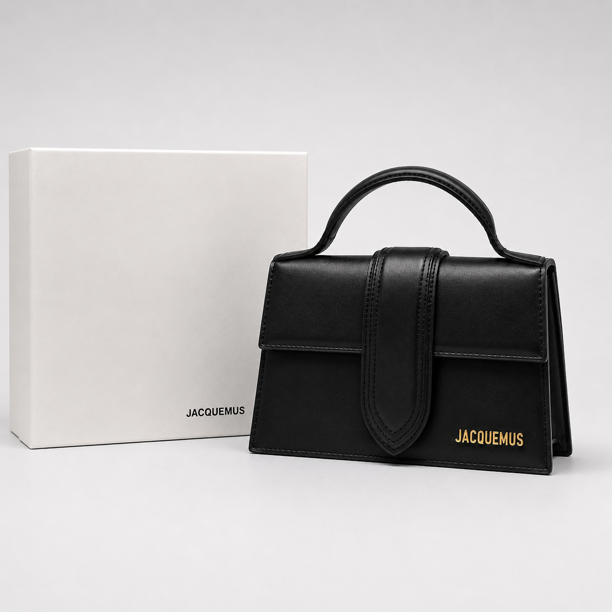 Jacquemus Bambino Top Handle Bag - Black Leather