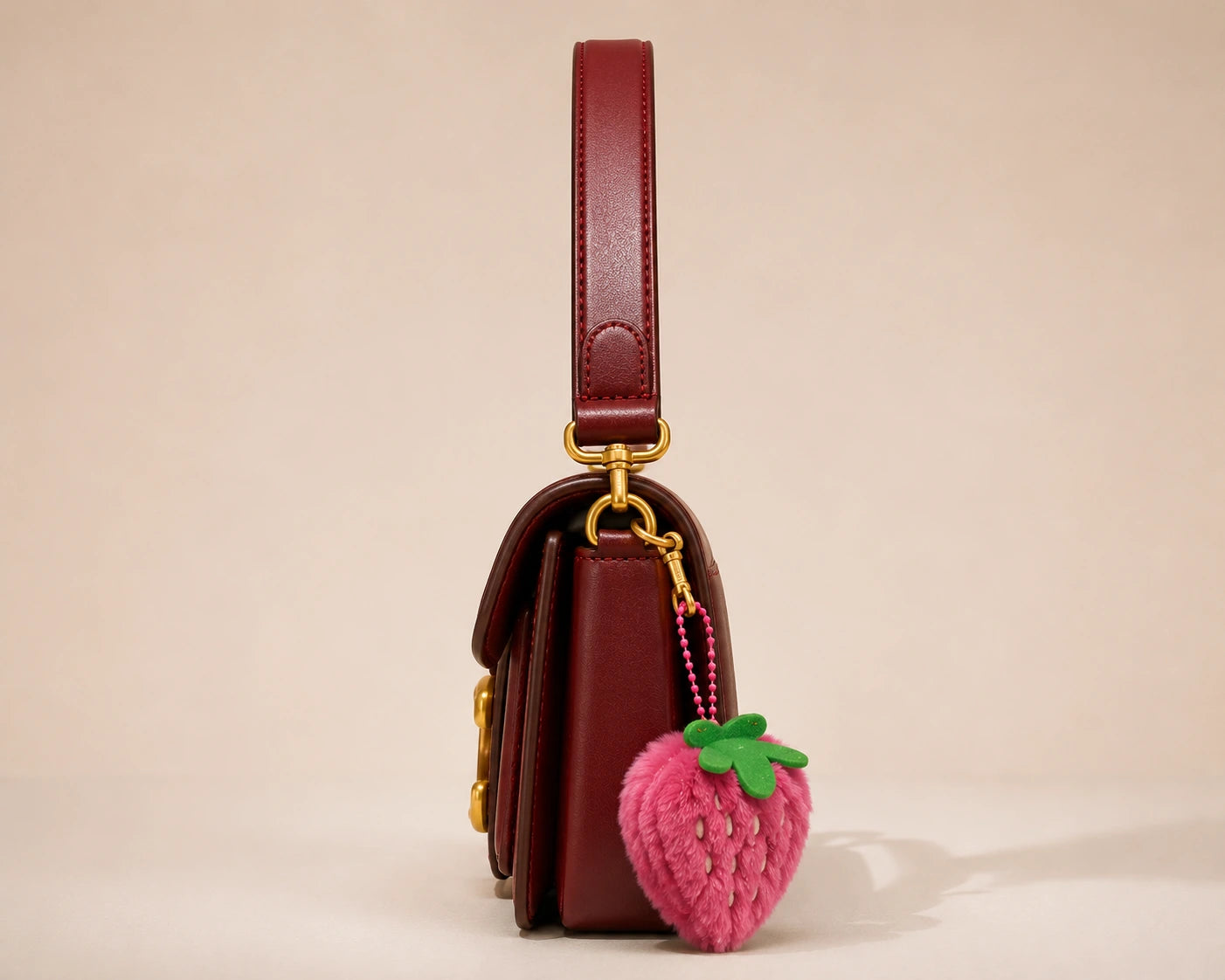 Signature Print Crossbody Bag with Gold Buckle