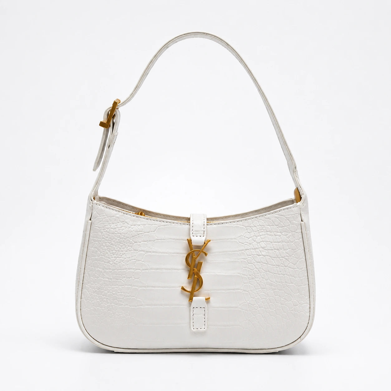 Luxury Black Croc Hobo Bag