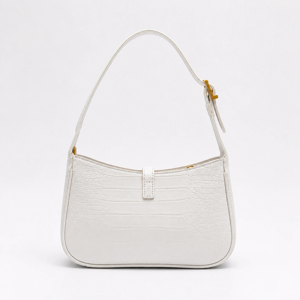 Luxury Black Croc Hobo Bag