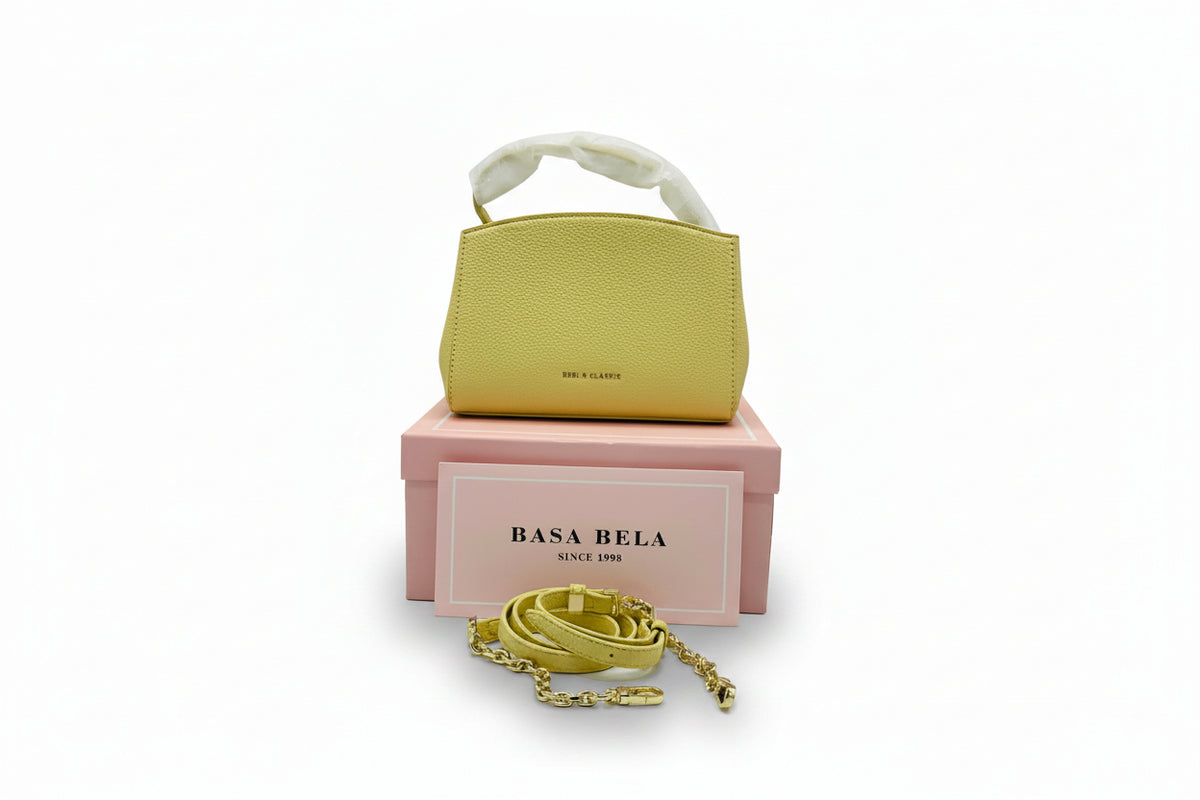 The "Dimantios" Luxe Basa Bela Satchel in Lemon Chiffon
