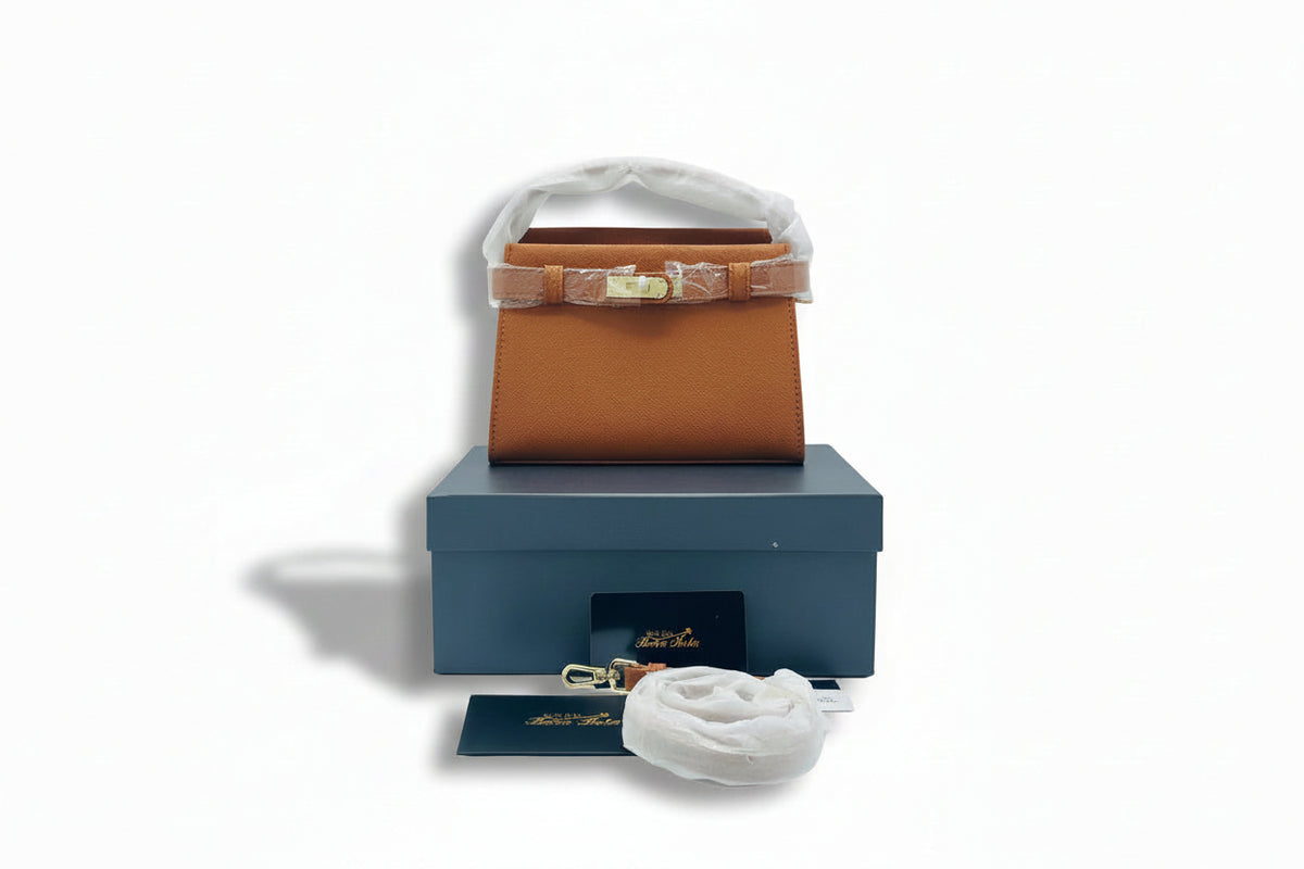 Basa Bela Classic Saffiano Satchel – Cognac Tan