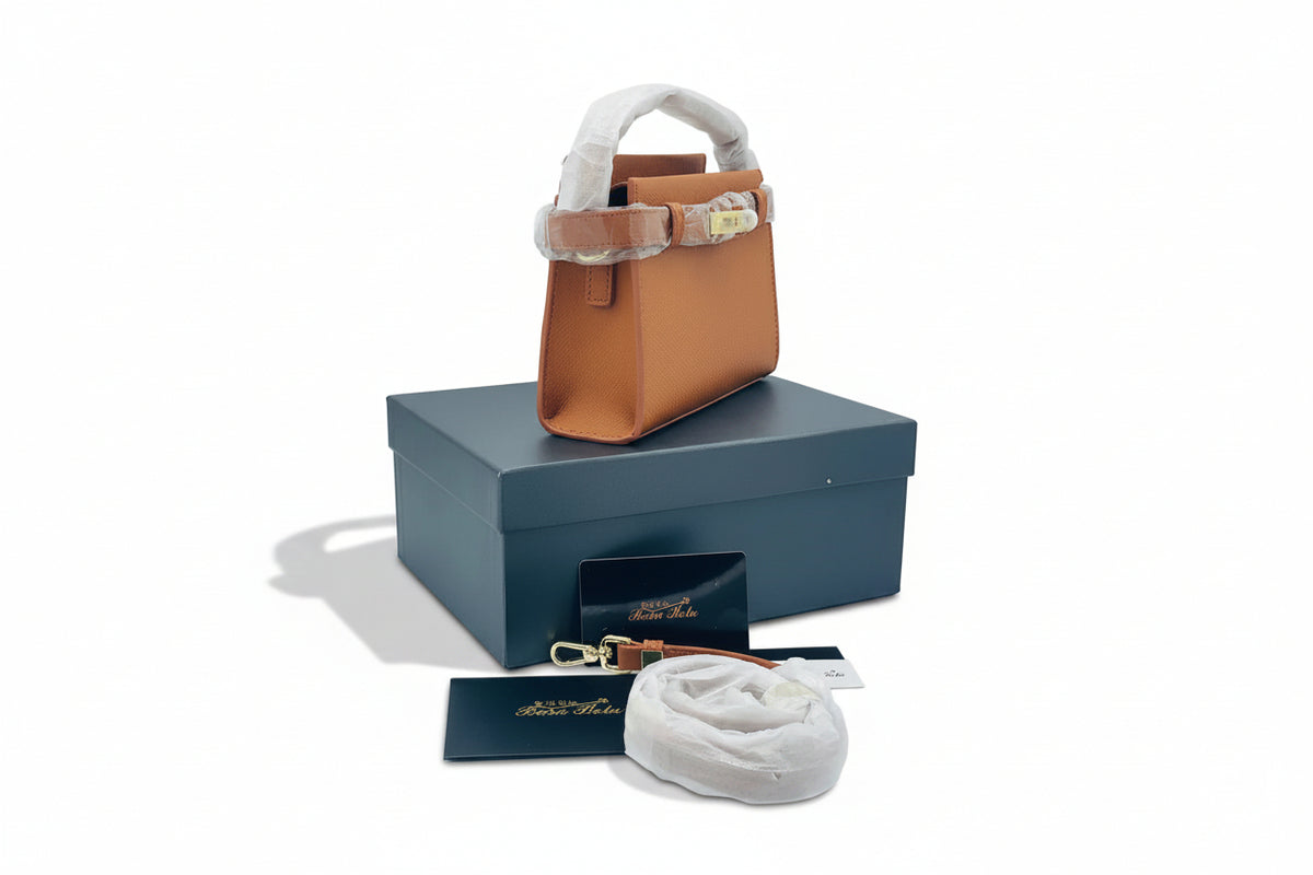 Basa Bela Classic Saffiano Satchel – Cognac Tan