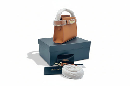 Basa Bela Classic Saffiano Satchel – Cognac Tan
