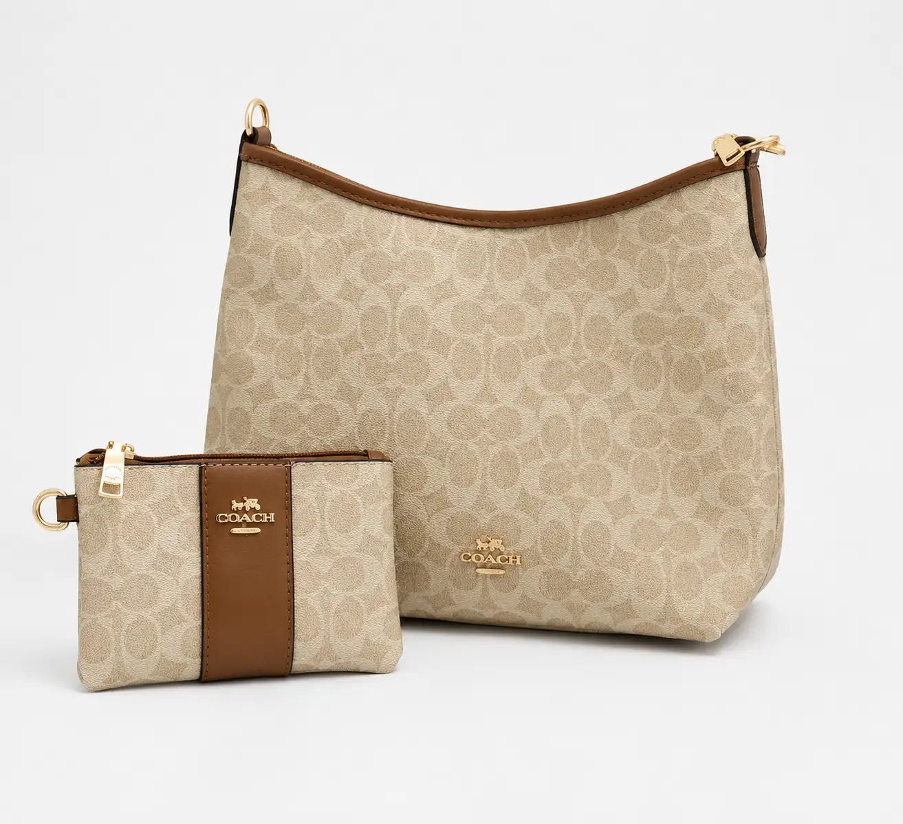 Coach Hobo Crossbody Bag - Beige