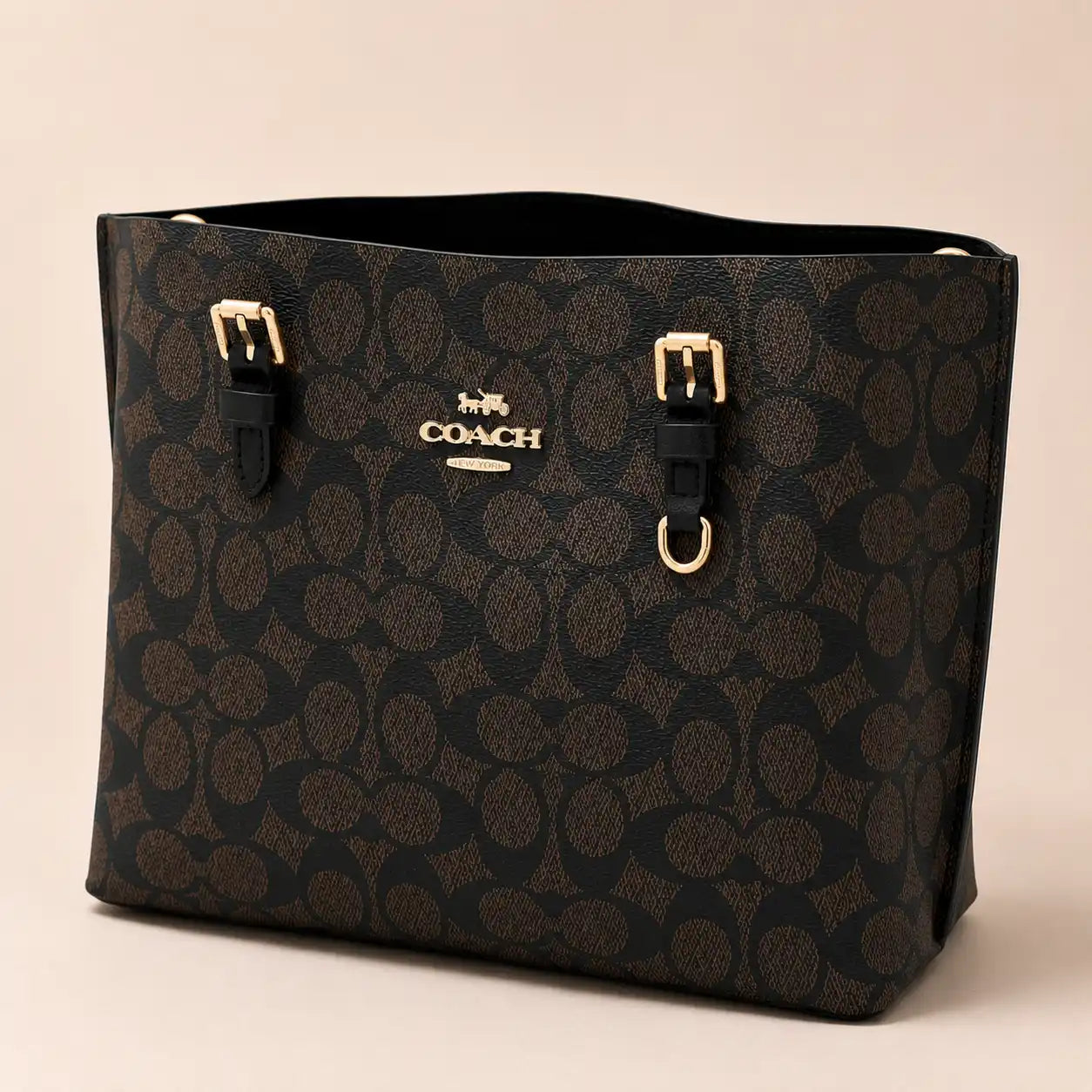 Coach Mollie Tote - Coffee And Black
