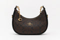 Coach Signature Crescent Moon Bag - Black Trim