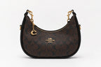 Coach Signature Crescent Moon Bag - Black Trim