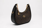 Coach Signature Crescent Moon Bag - Black Trim