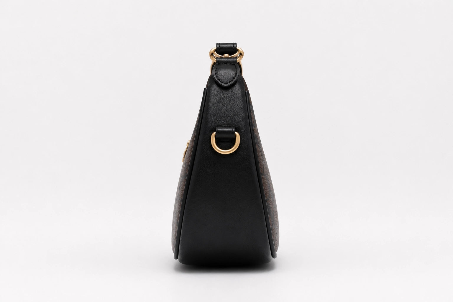 Coach Signature Crescent Moon Bag - Black Trim