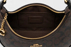 Coach Signature Crescent Moon Bag - Black Trim