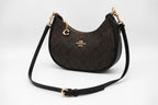 Coach Signature Crescent Moon Bag - Black Trim