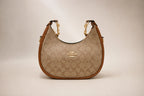 Coach Signature Crescent Moon Bag - Brown