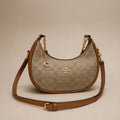 Coach Signature Crescent Moon Bag - Brown