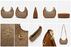 Coach Signature Crescent Moon Bag - Brown