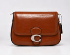 Coach Soft Tabby 26 Shoulder Bag Saddle Brown Leather