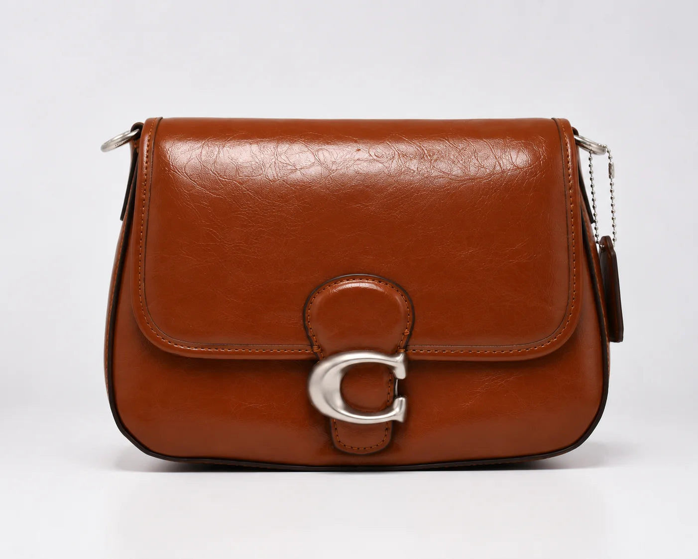 Coach Soft Tabby 26 Shoulder Bag Saddle Brown Leather