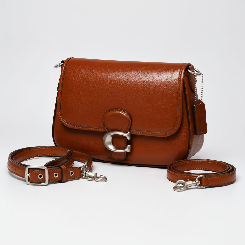 Coach Soft Tabby 26 Shoulder Bag Saddle Brown Leather