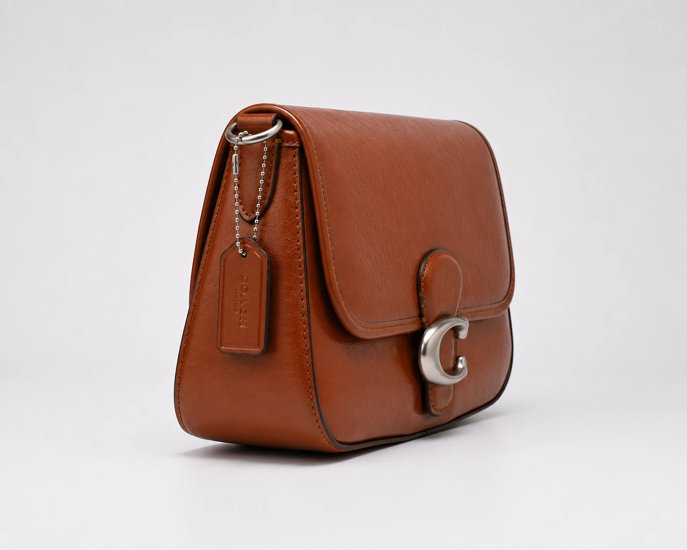 Coach Soft Tabby 26 Shoulder Bag Saddle Brown Leather
