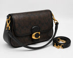 Coach Tabby Shoulder Bag Signature Brown-Black Canvas