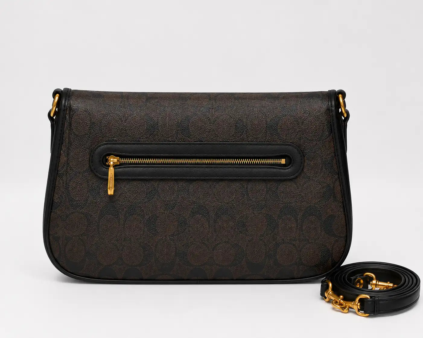 Coach Tabby Shoulder Bag Signature Brown-Black Canvas