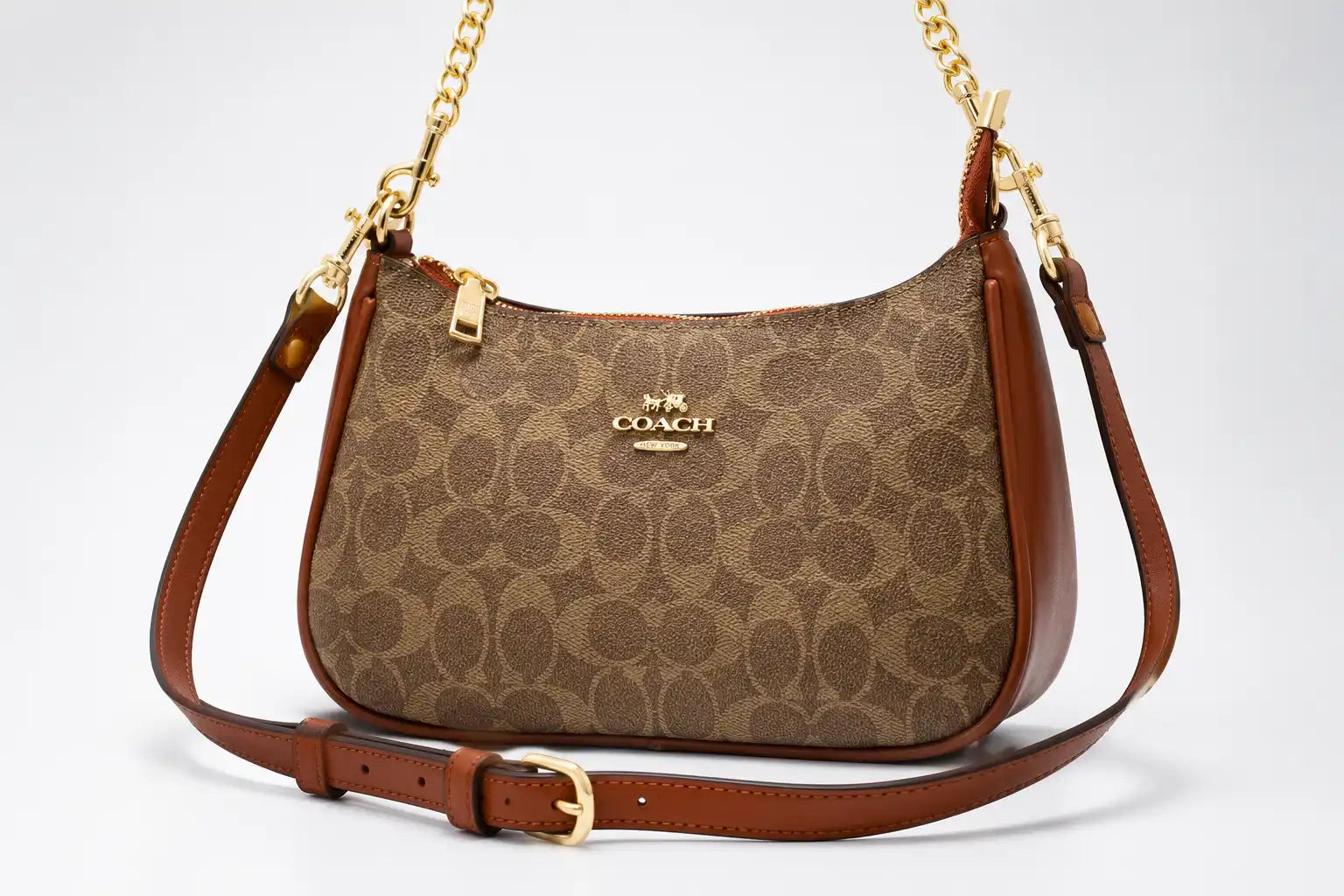 Coach Teri Shoulder Bag - Brown Trim