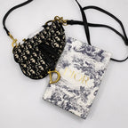 Dior Saddle Bag Jacquard - Beige And Black