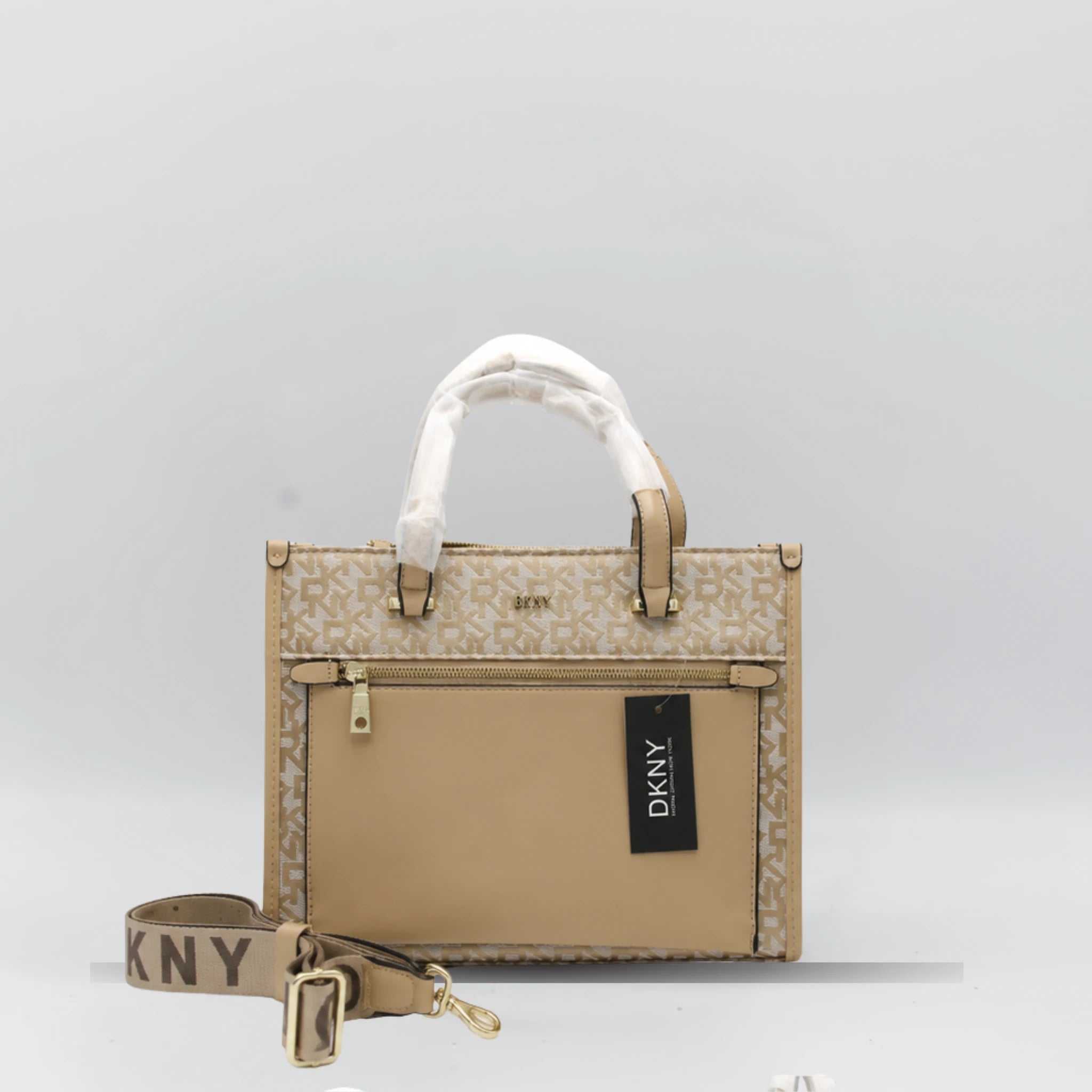 DKNY Canvas Box Bag - Apricot Trim