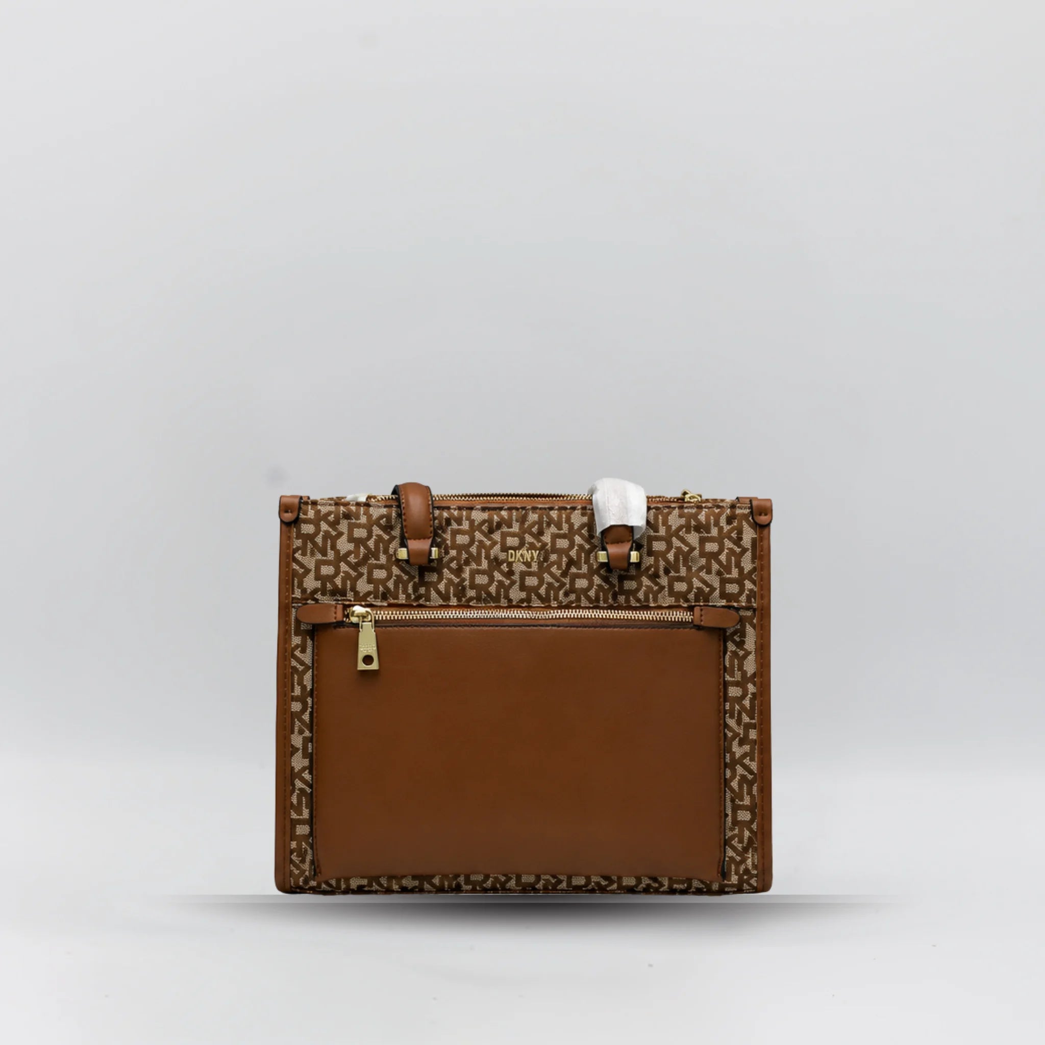 DKNY Canvas Box Bag - Brown Trim