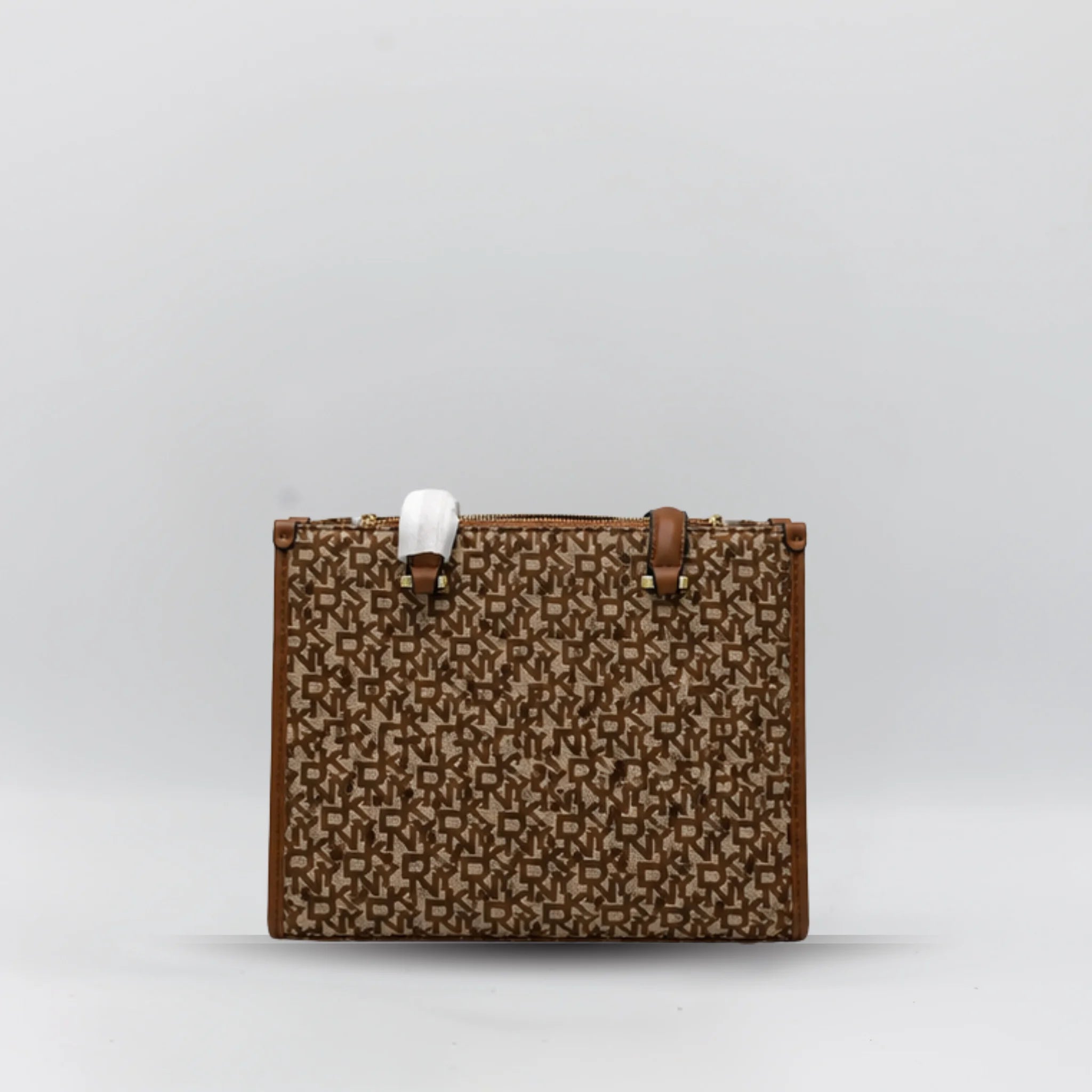 DKNY Canvas Box Bag - Brown Trim