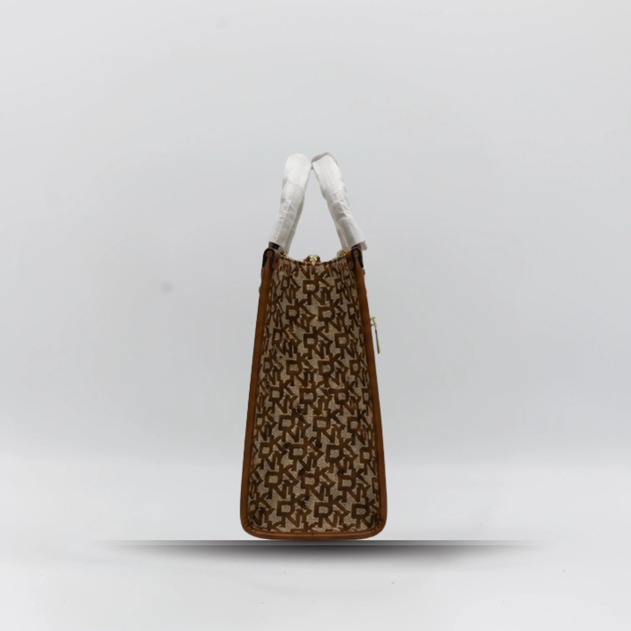 DKNY Canvas Box Bag - Brown Trim