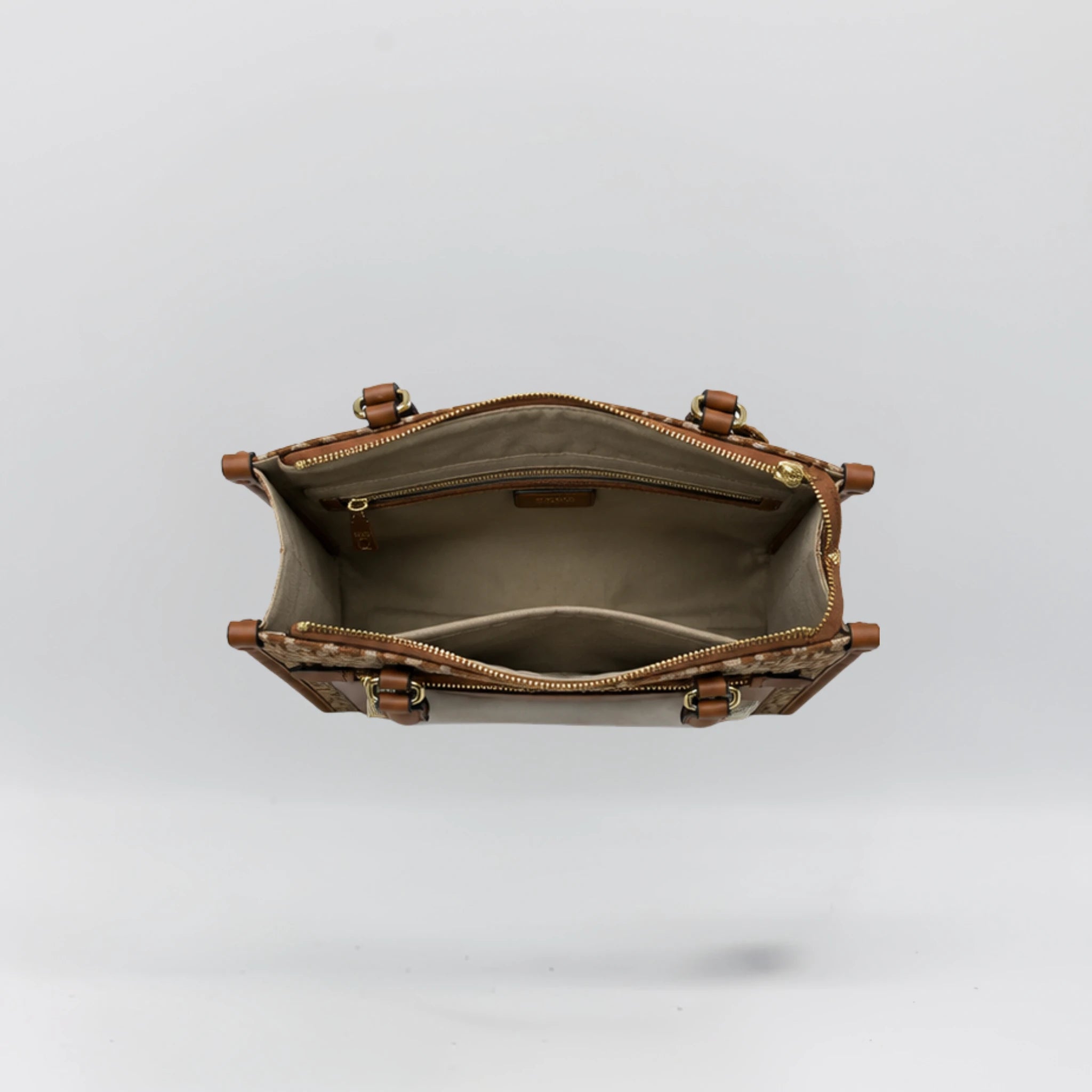 DKNY Canvas Box Bag - Brown Trim