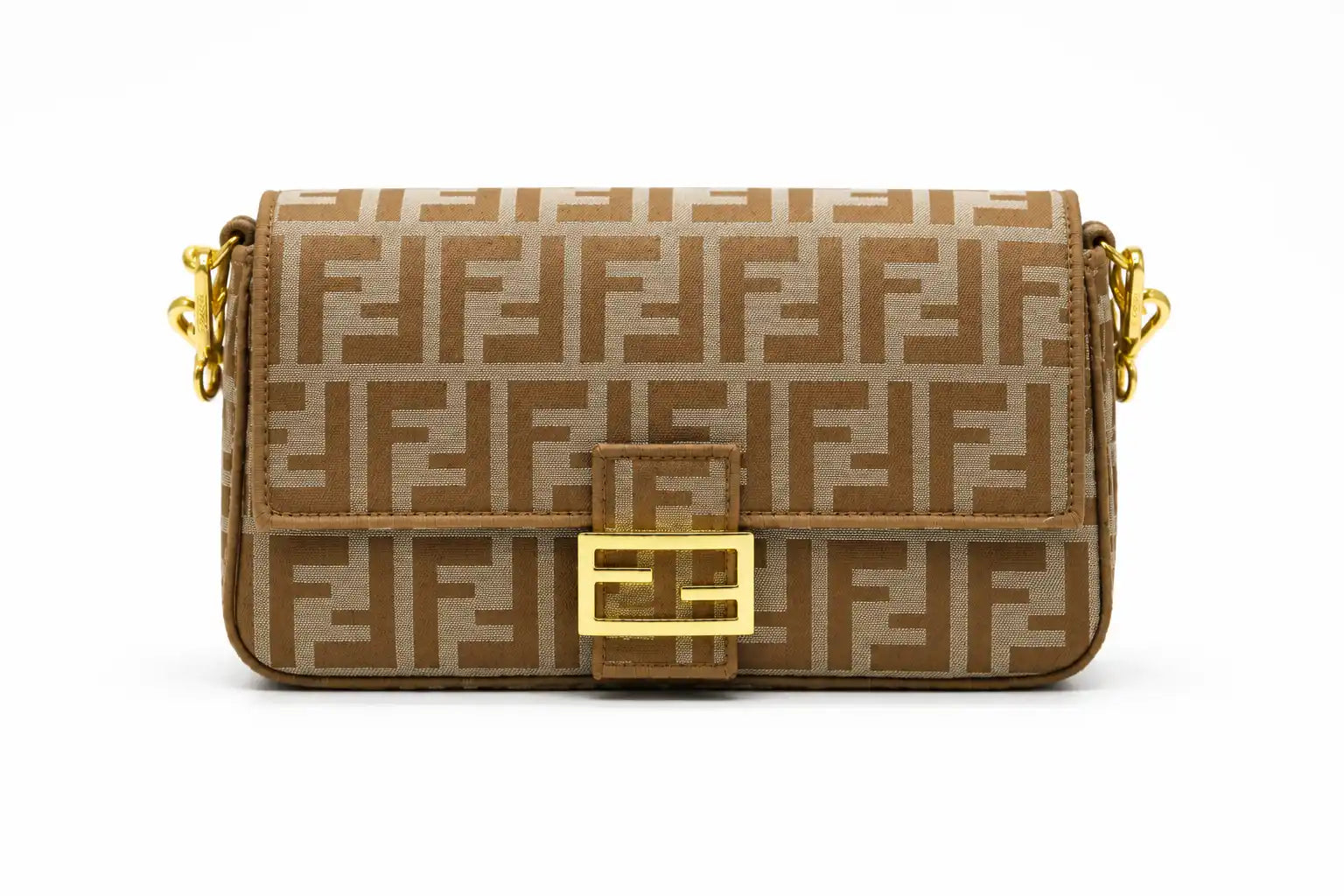 Fendi Baguette Shoulder Crossbody Bag - Khaki