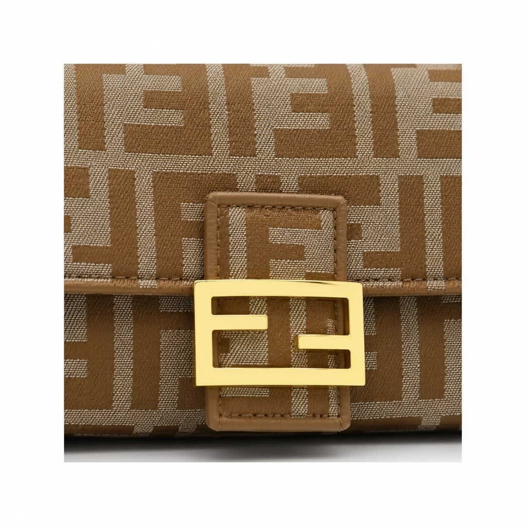 Fendi Baguette Shoulder Crossbody Bag - Khaki