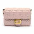 Fendi FF Embossed Top Handle Shoulder Bag - Pink