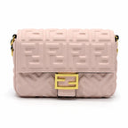 Fendi FF Embossed Top Handle Shoulder Bag - Pink