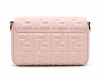 Fendi FF Embossed Top Handle Shoulder Bag - Pink
