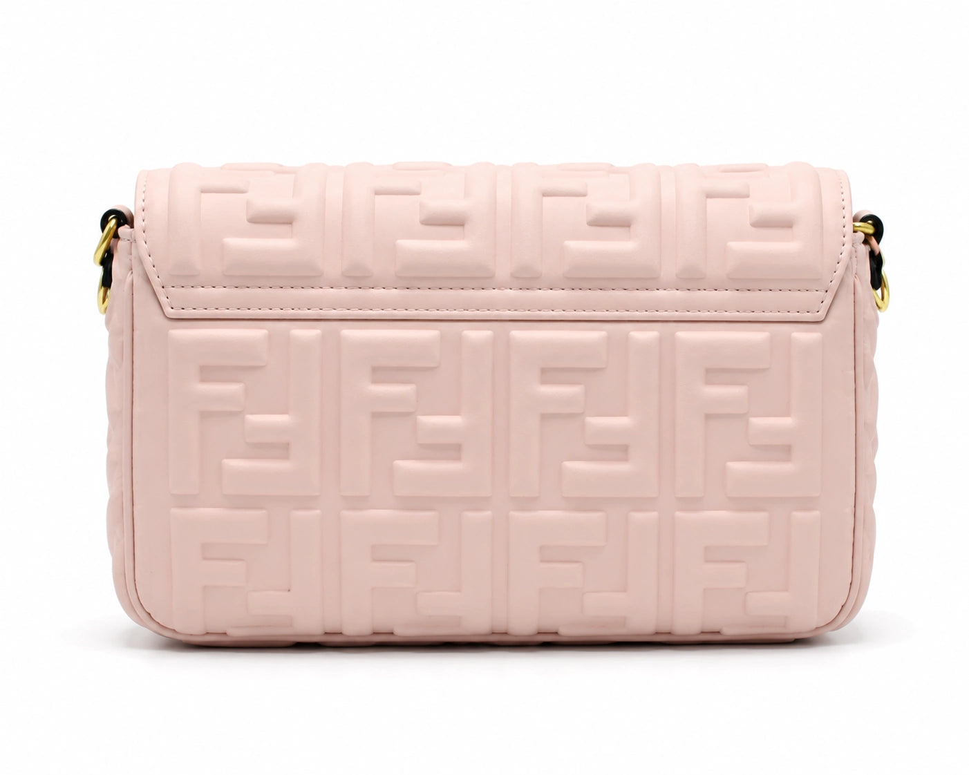 Fendi FF Embossed Top Handle Shoulder Bag - Pink