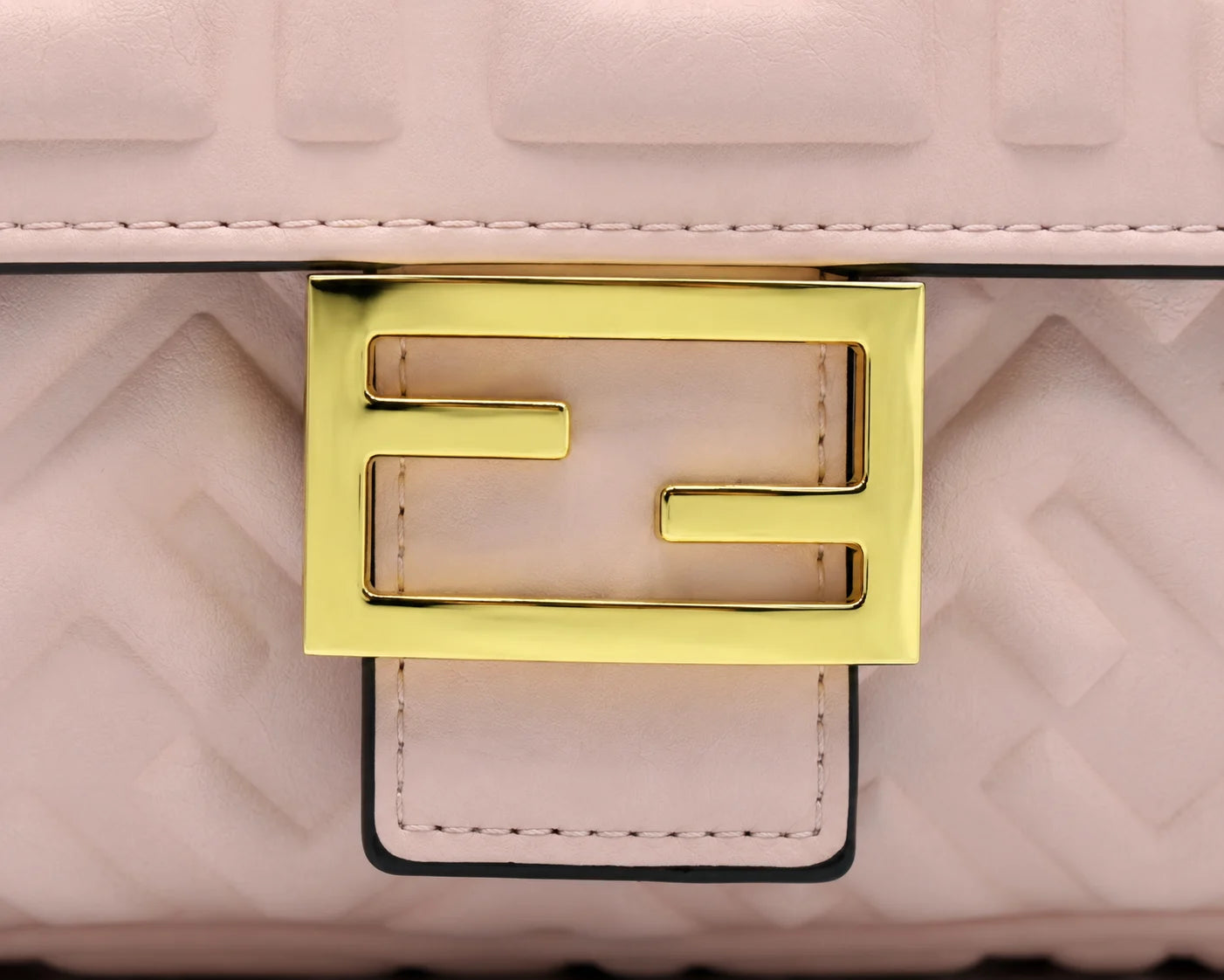 Fendi FF Embossed Top Handle Shoulder Bag - Pink