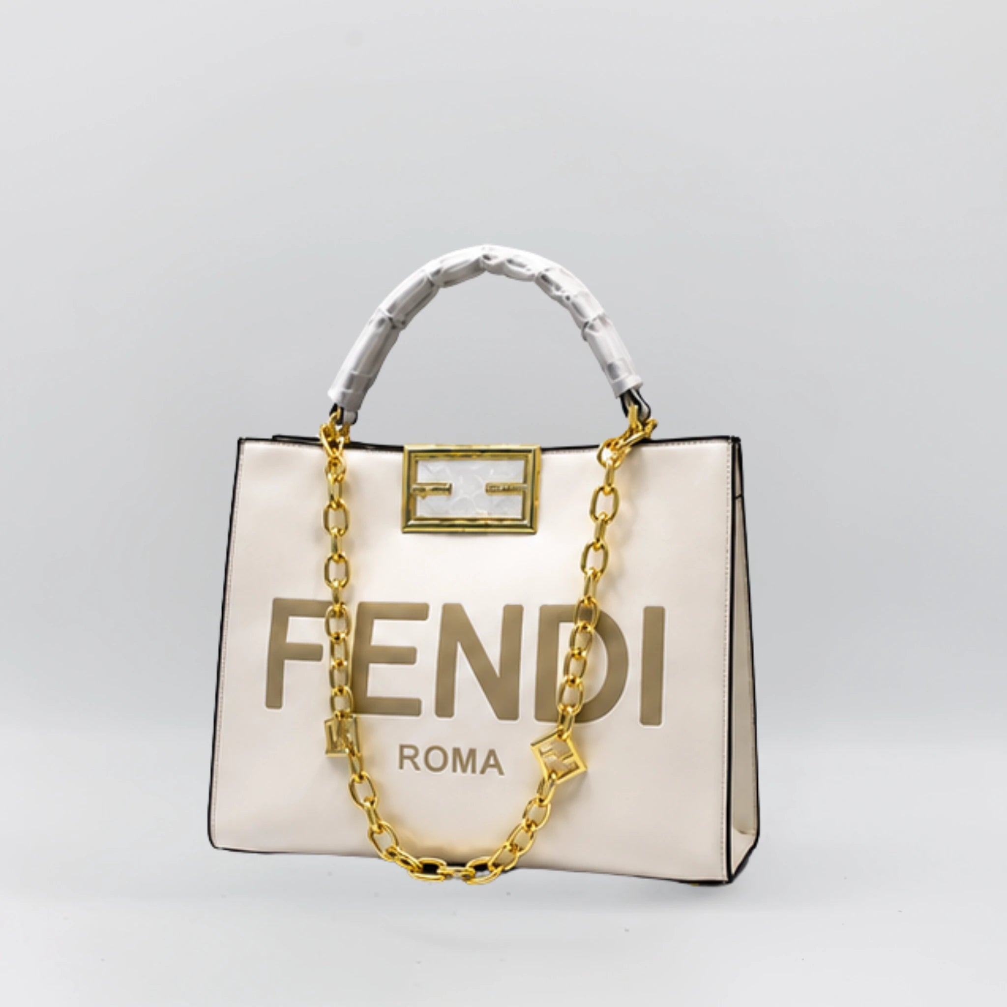 Fendi Roma 3 Strap Tote Bag - White