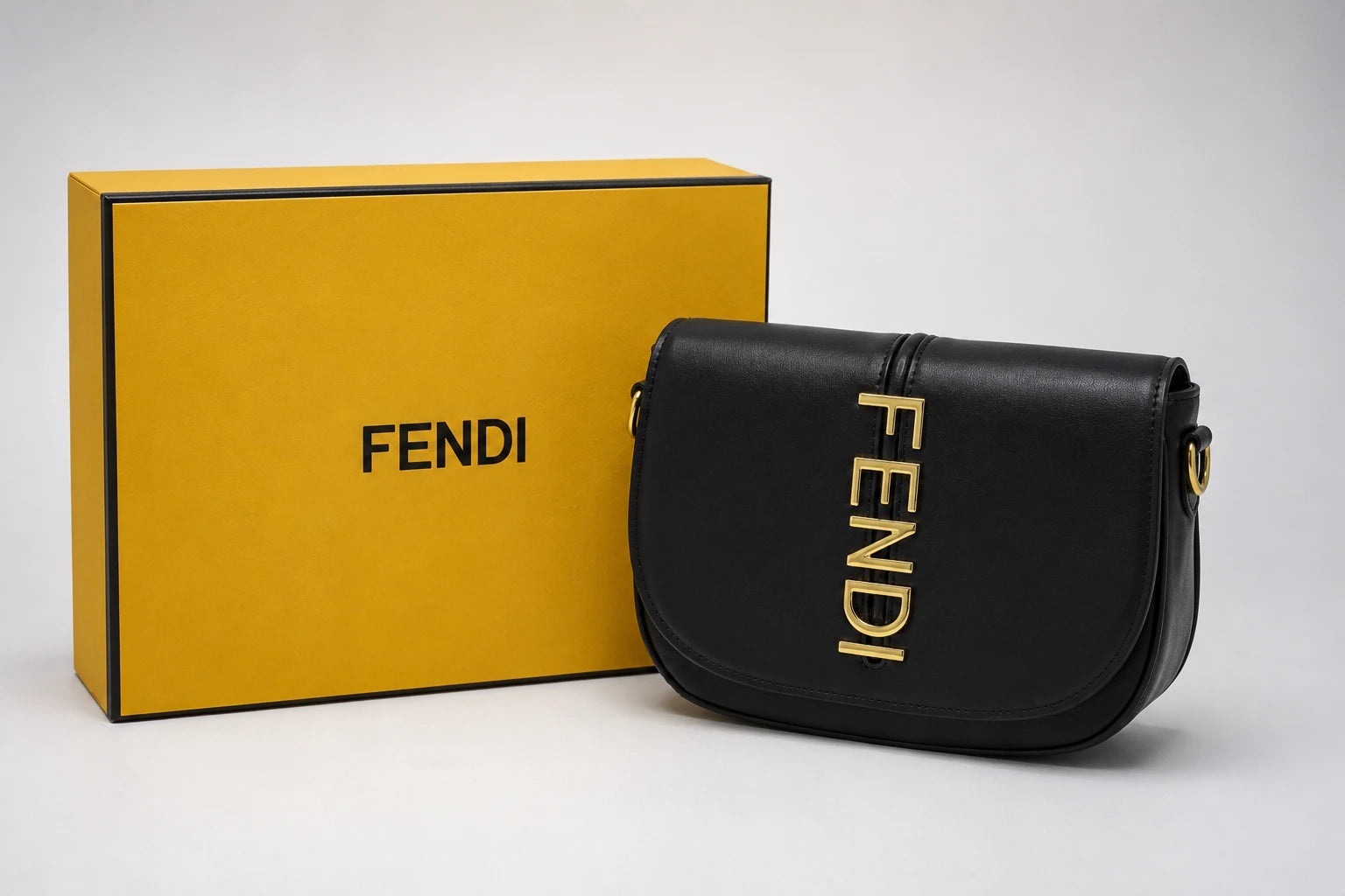 Fendi Moonlight Saddle Bag - Black