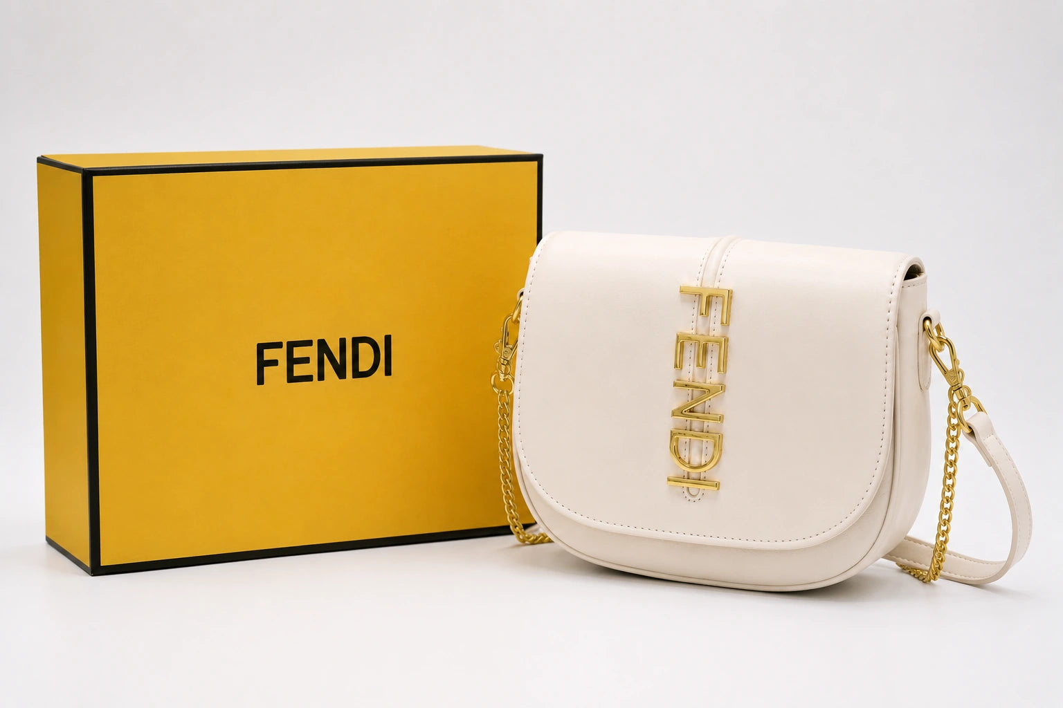 Fendi Moonlight Saddle Bag - White