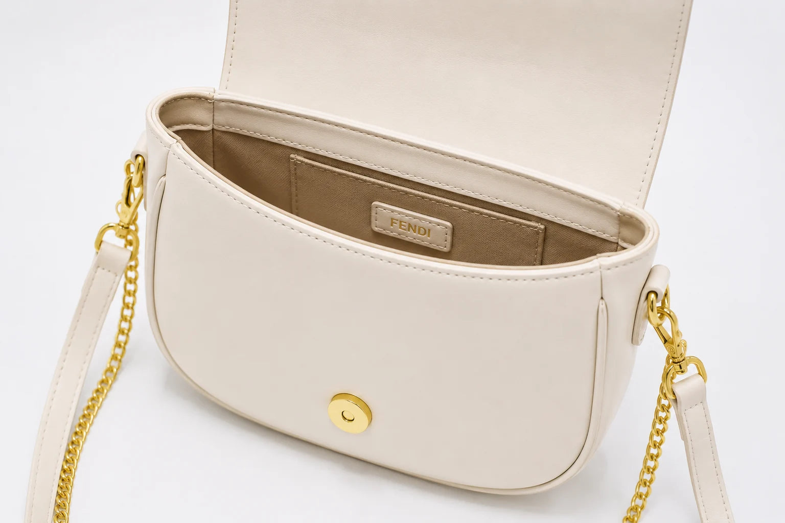 Fendi Moonlight Saddle Bag - White