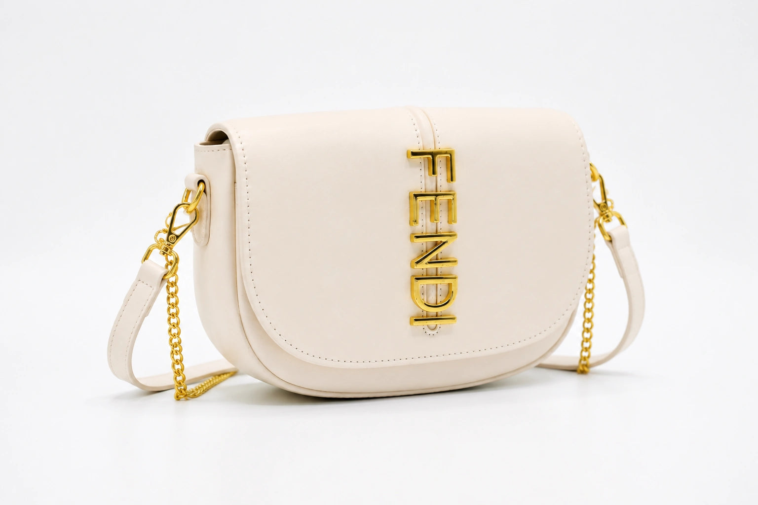 Fendi Moonlight Saddle Bag - White