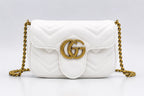 Gucci GG Marmont Mini 16.5 Shoulder Bag - White