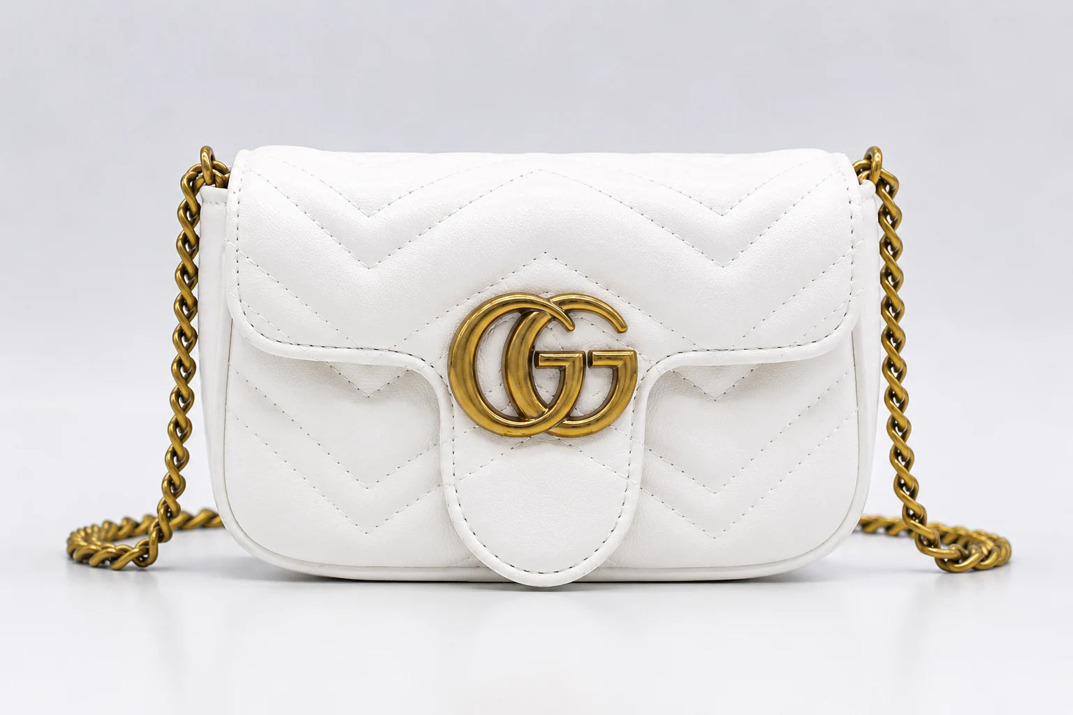 Gucci GG Marmont Mini 16.5 Shoulder Bag - White