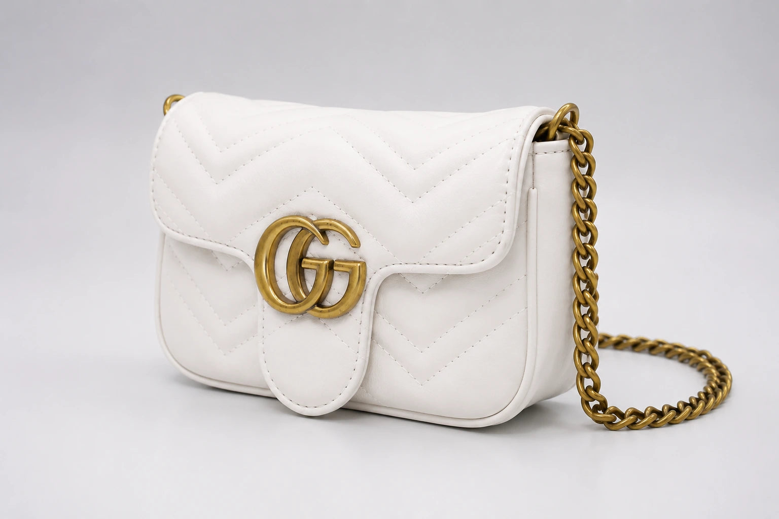 Gucci GG Marmont Mini 16.5 Shoulder Bag - White