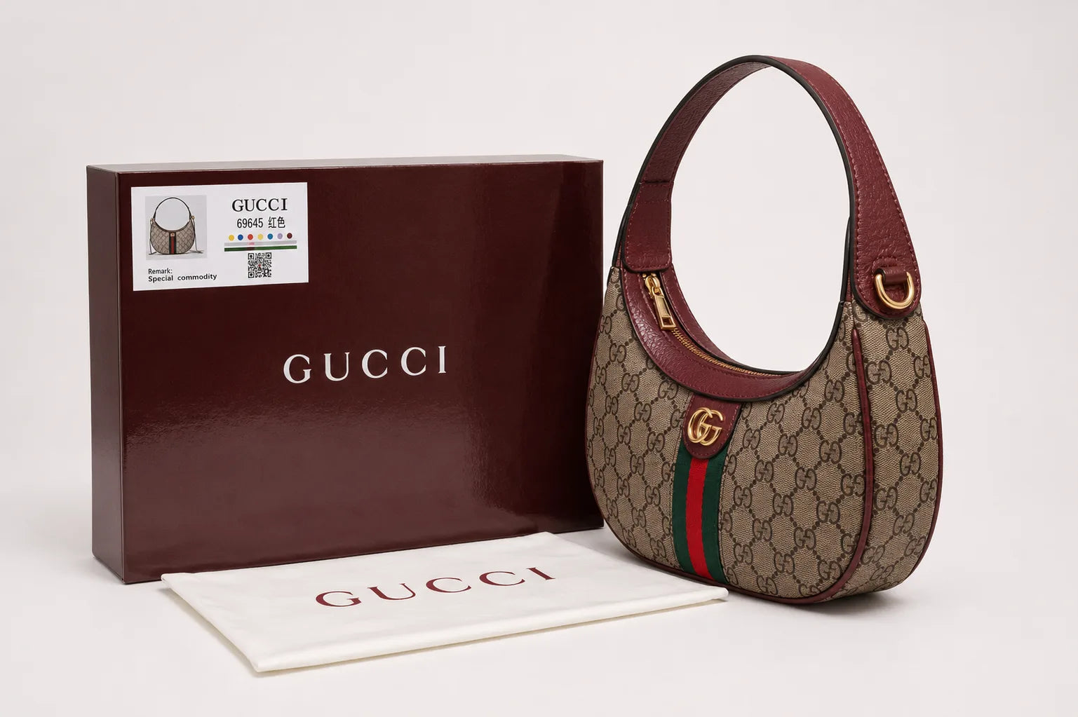 Gucci Half-Moon GG Chain Bag - Beige