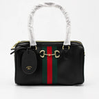 Gucci Horsebit 1955 Medium Boston Bag Top Handle Crossbody With Web Stripe